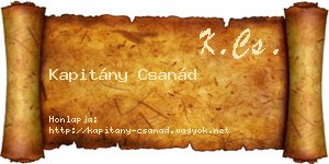 Kapitány Csanád névjegykártya